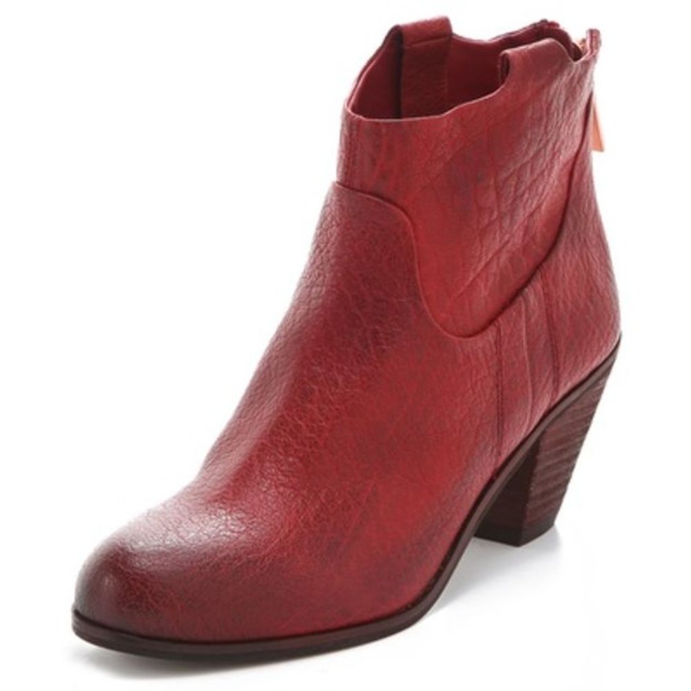 Sam Edelman Lisle Red Leather Bootie